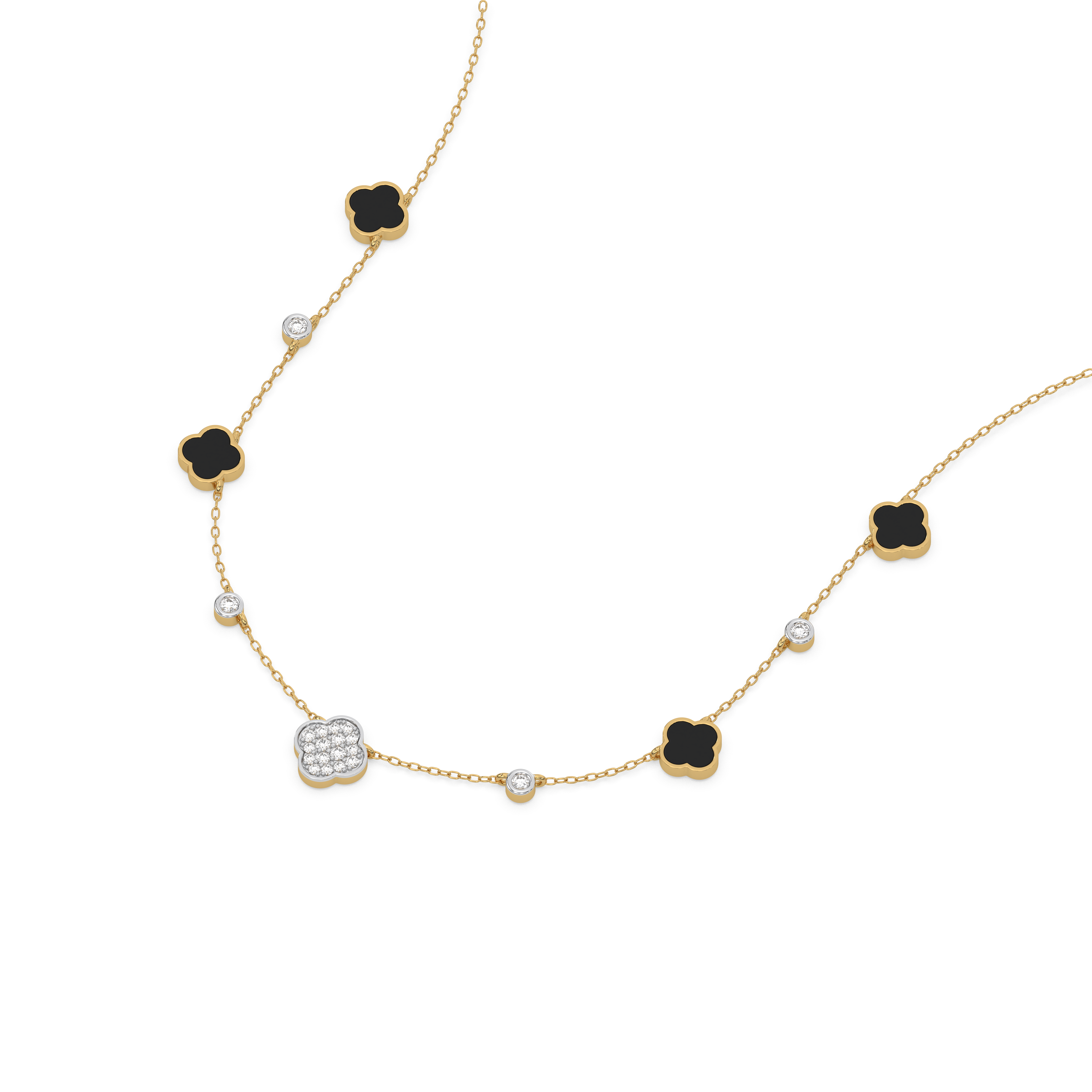 Midnight Enchanted Clover Necklace