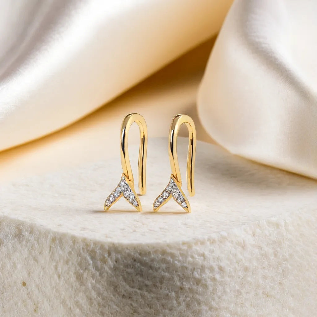 Ocean's Whisper Drop - Lab Grown Diamond Earrings