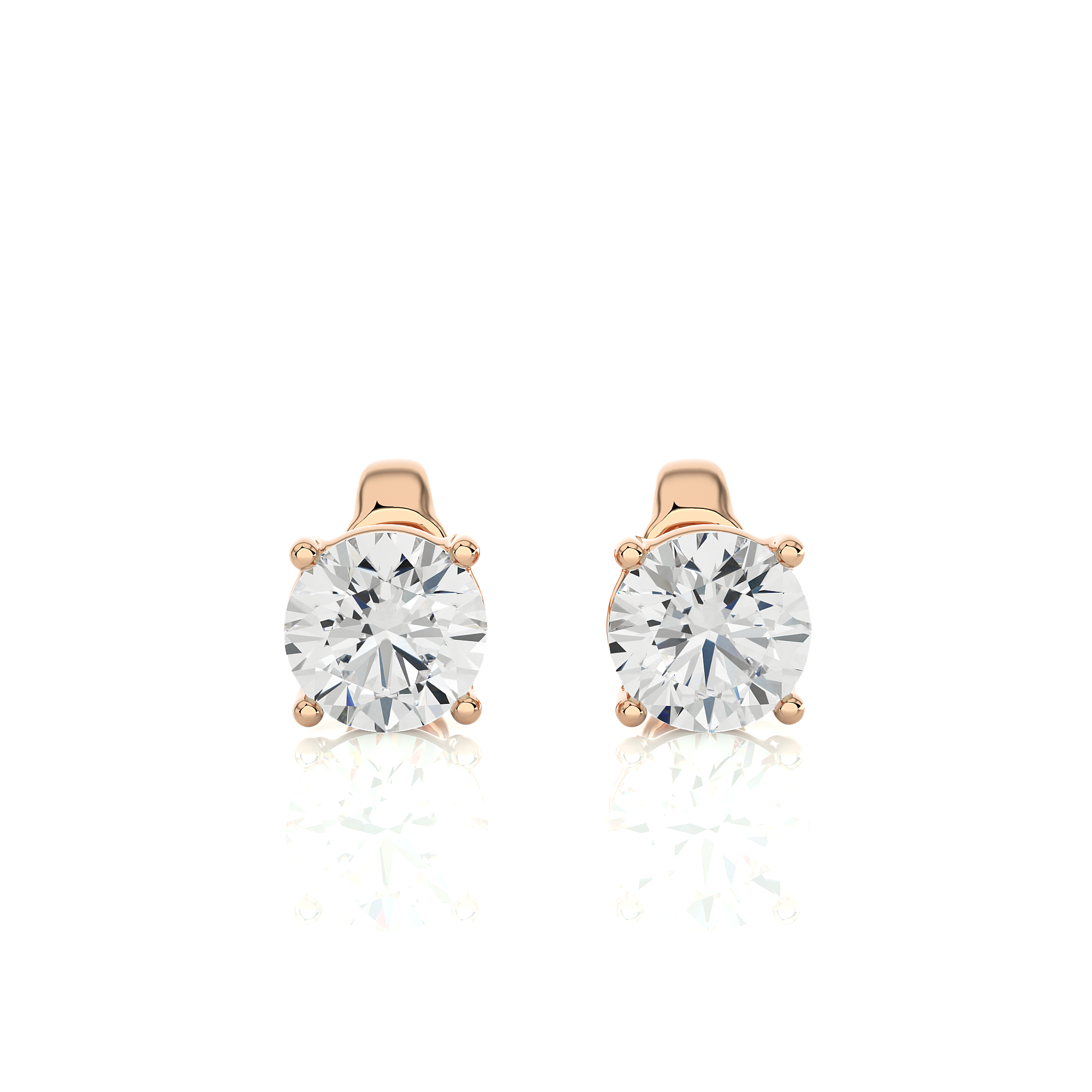 1.50 cts Round Earring Stud Modern