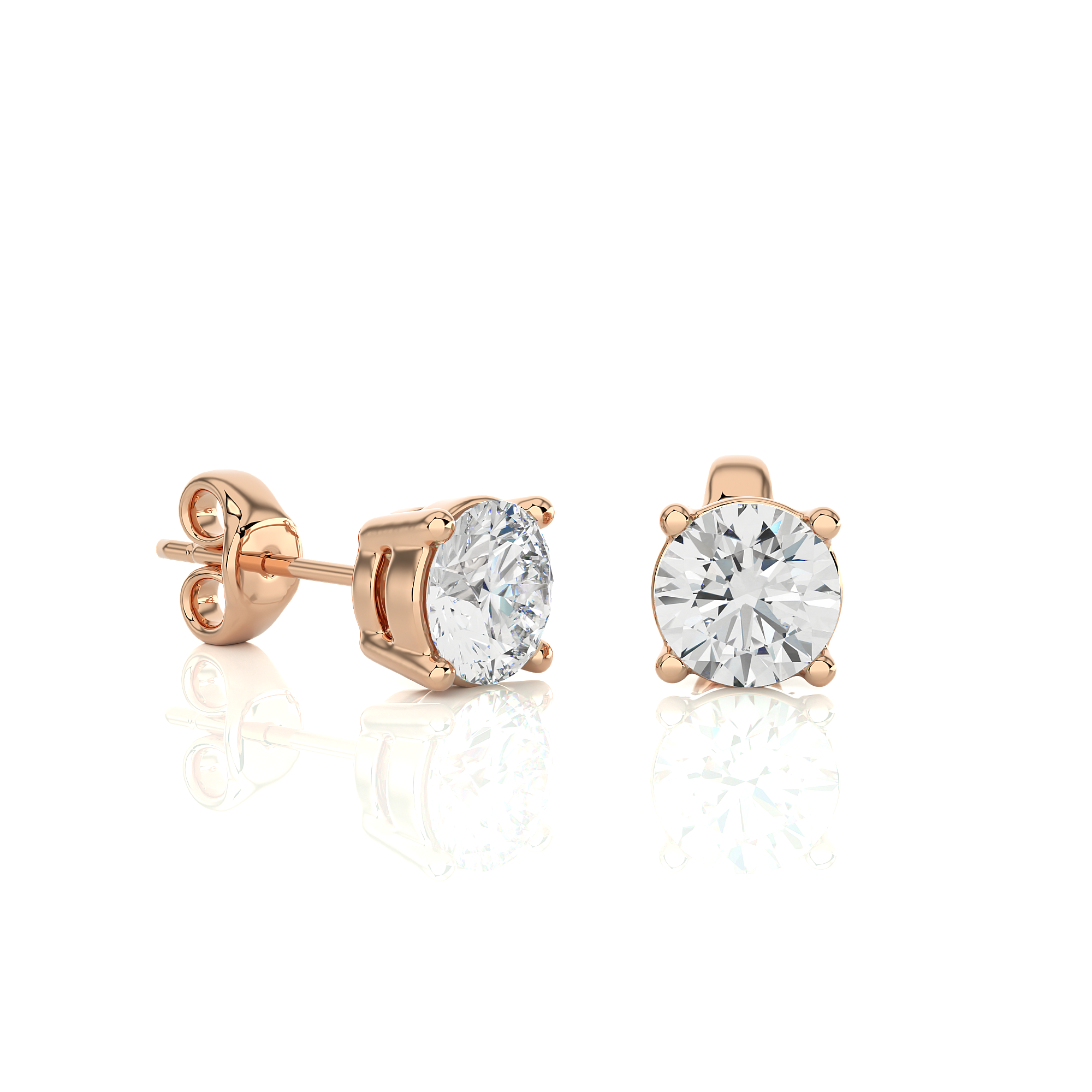 1.50 Carats Round Brilliant Lab-Grown Diamond Stud Earrings