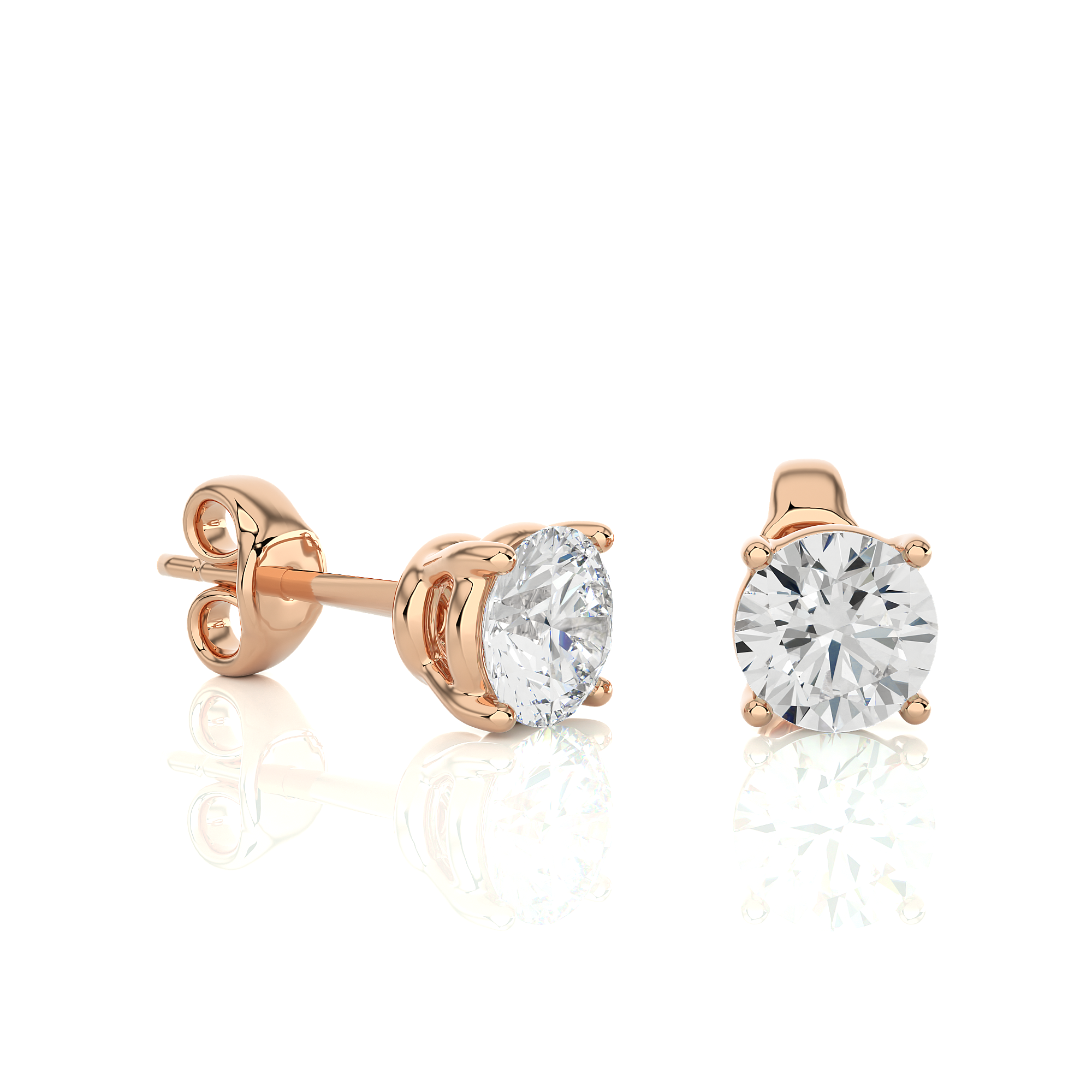0.50 cts Round Earring Stud Modern