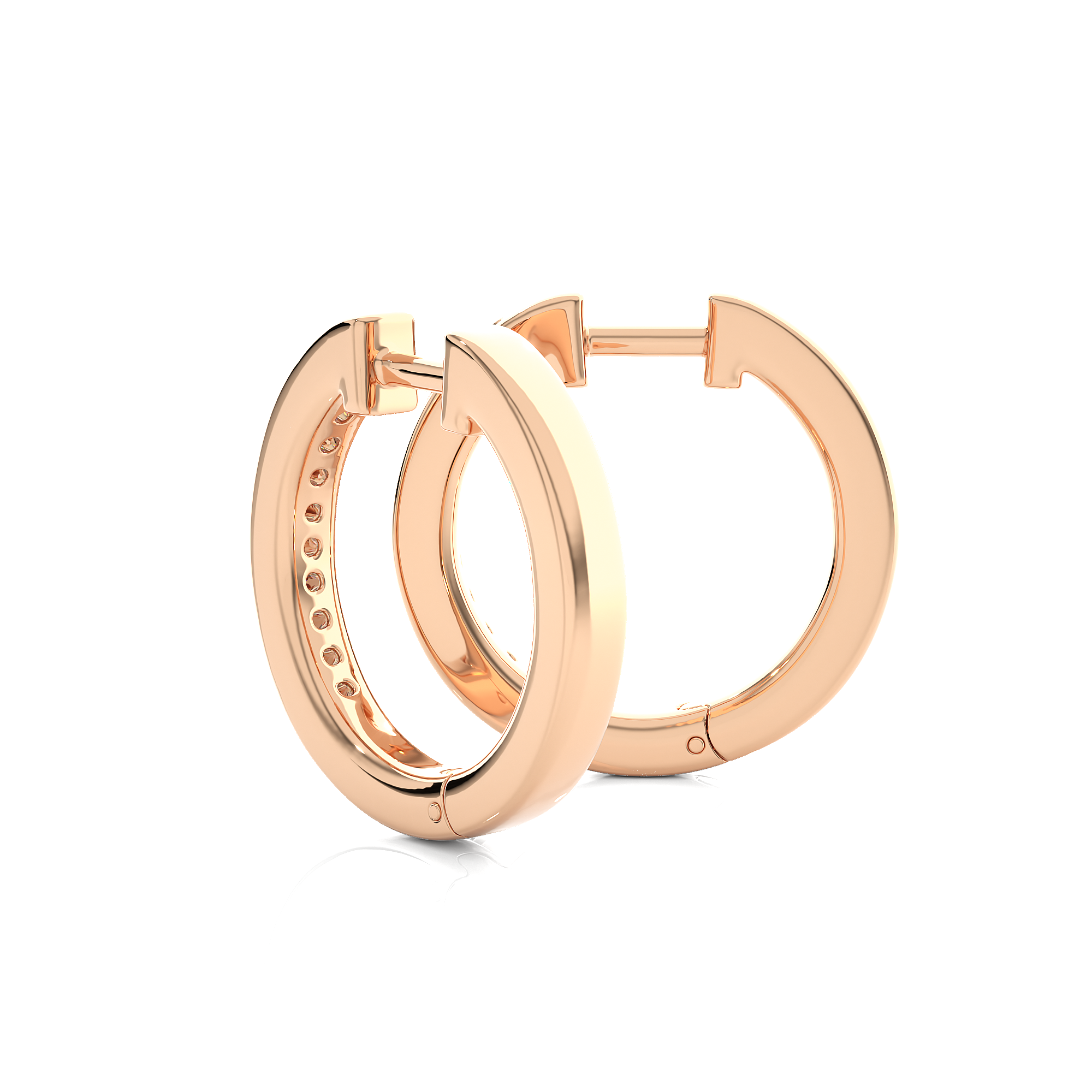 Channel Set Diamond Hoop Earrings