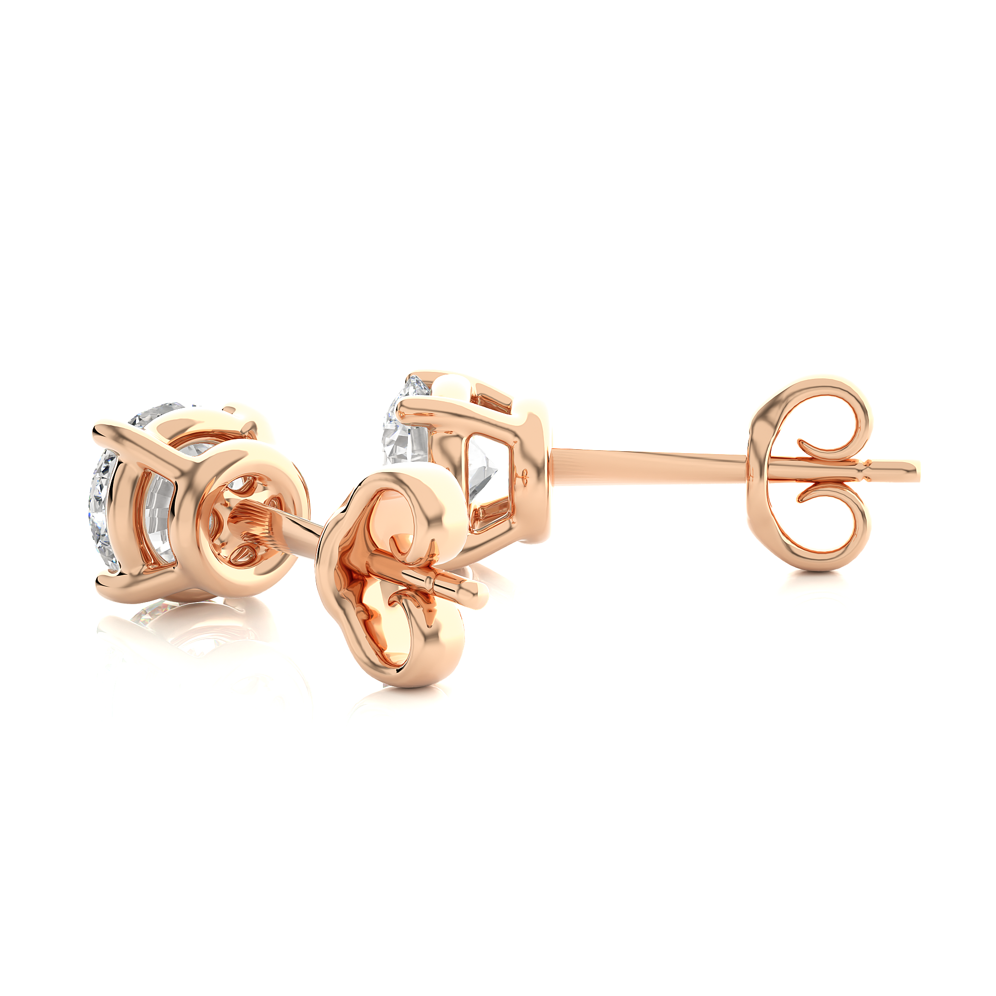 0.50 cts Round Earring Stud Modern