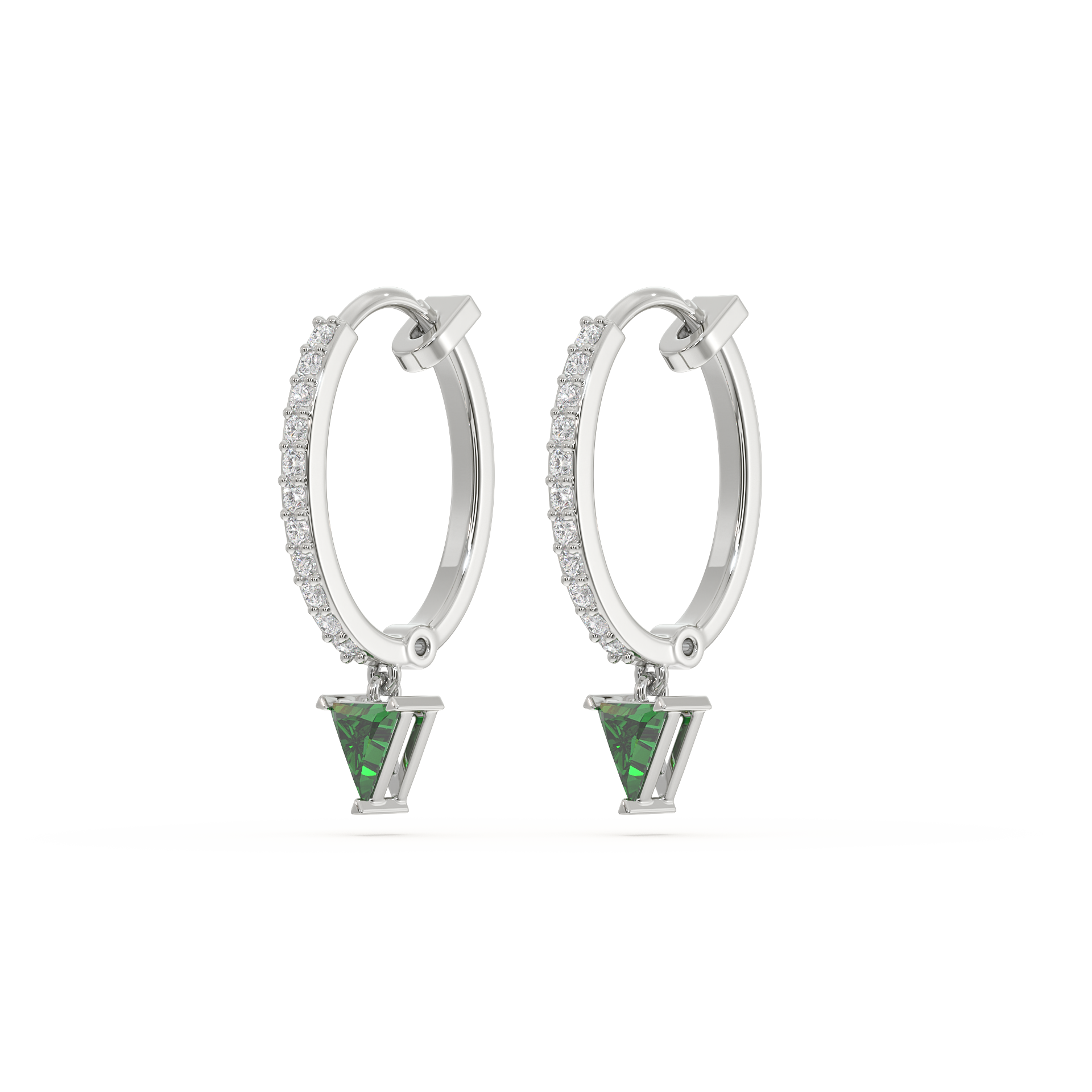 Radiance Huggies - Emerald Earrings