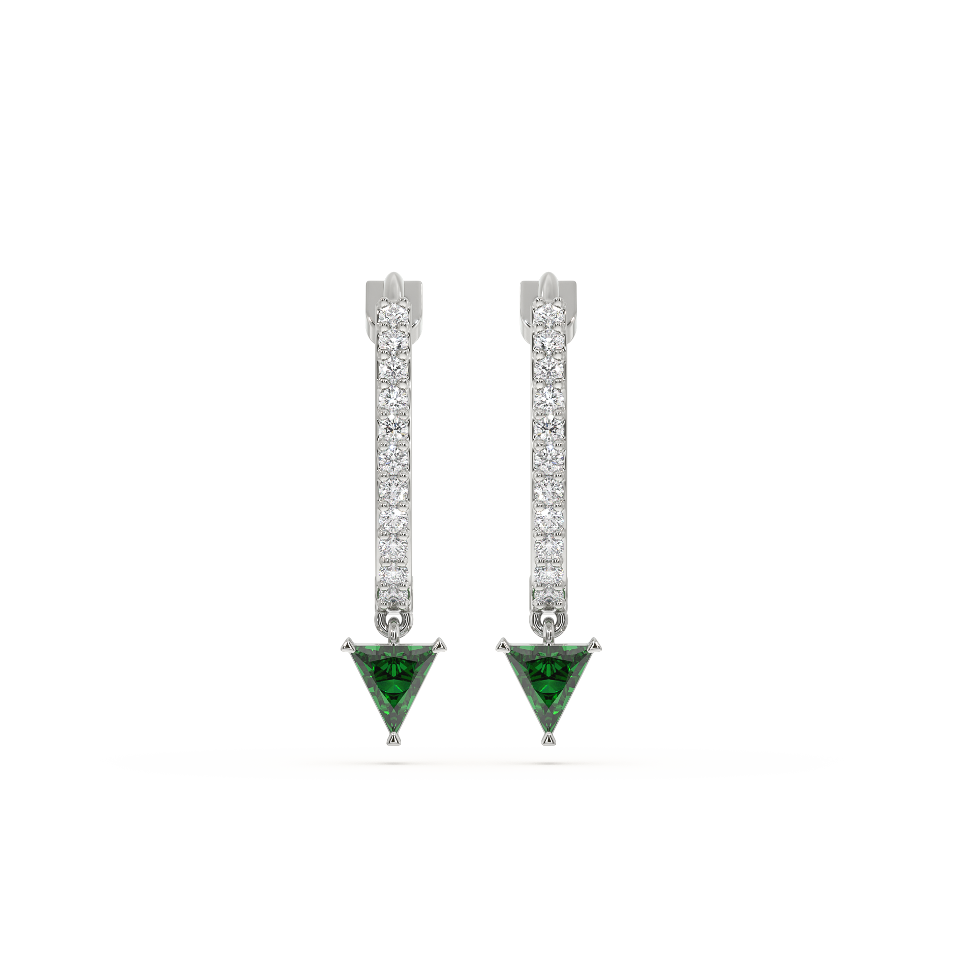 Radiance Huggies - Emerald Earrings