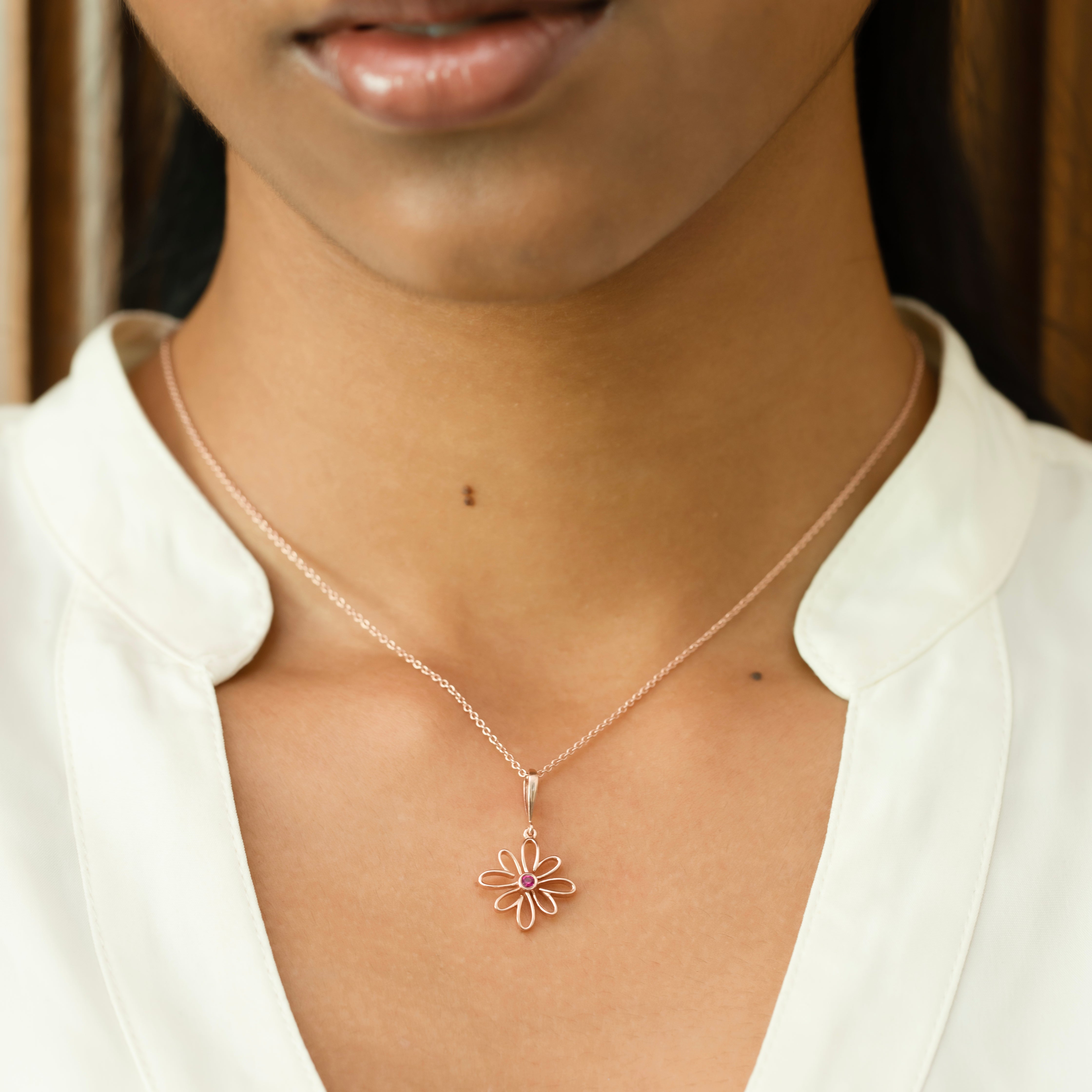 Ruby Blossom Necklace