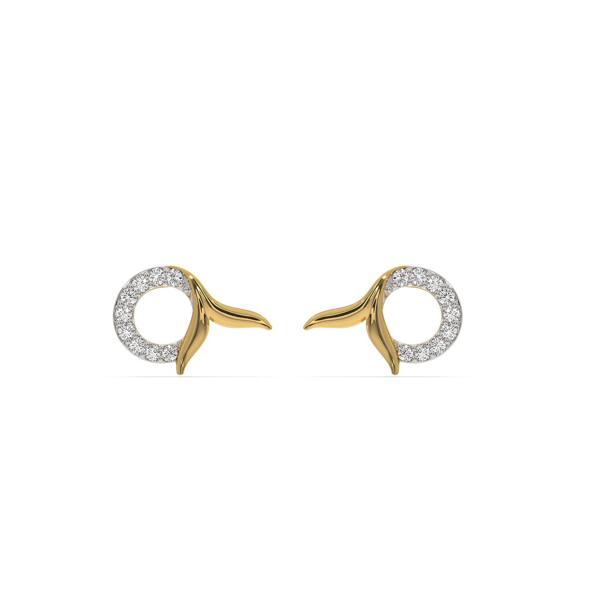 Serene Tail Stud - Lab Grown Diamond Earrings
