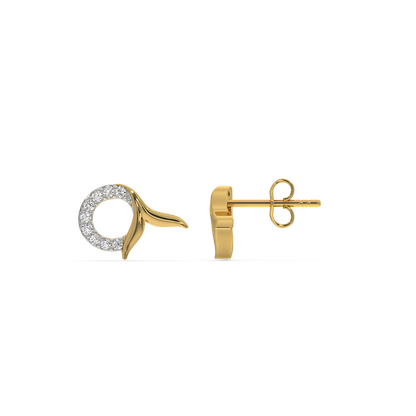 Serene Tail Stud - Lab Grown Diamond Earrings