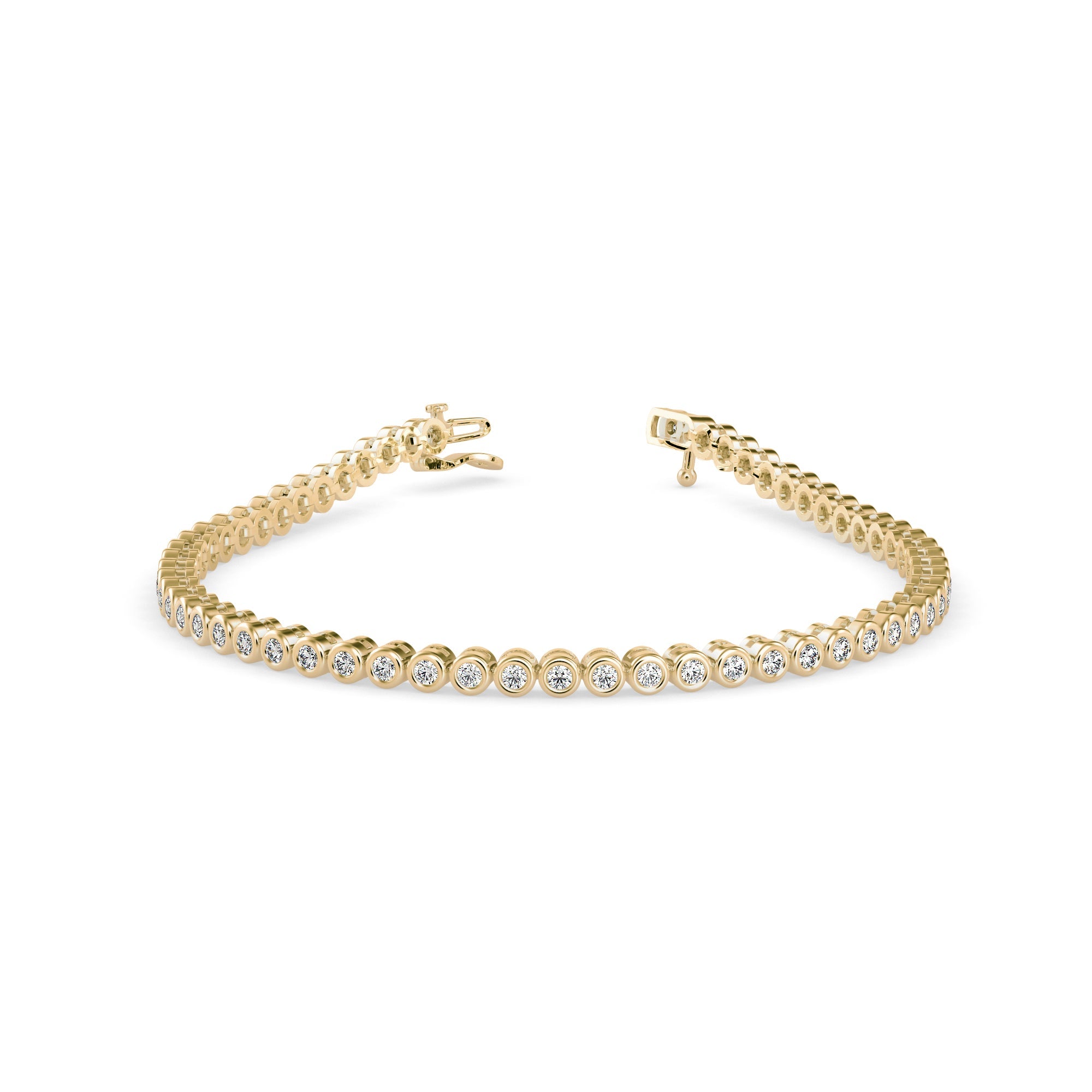 Bezel Set Round Diamond Bracelet