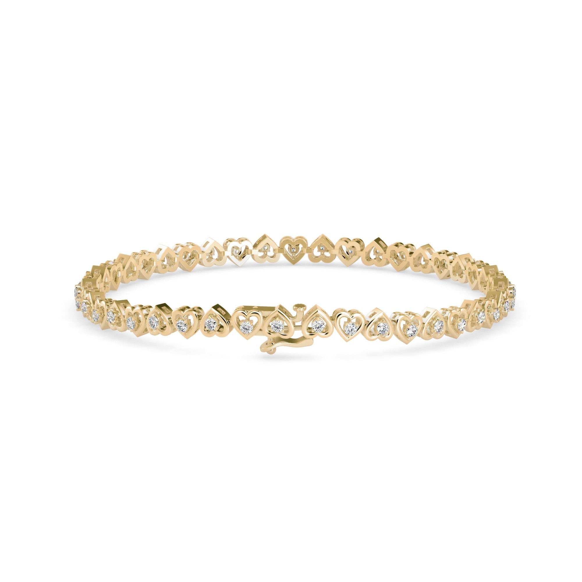 Graceful Heart Link Diamond Bracelet