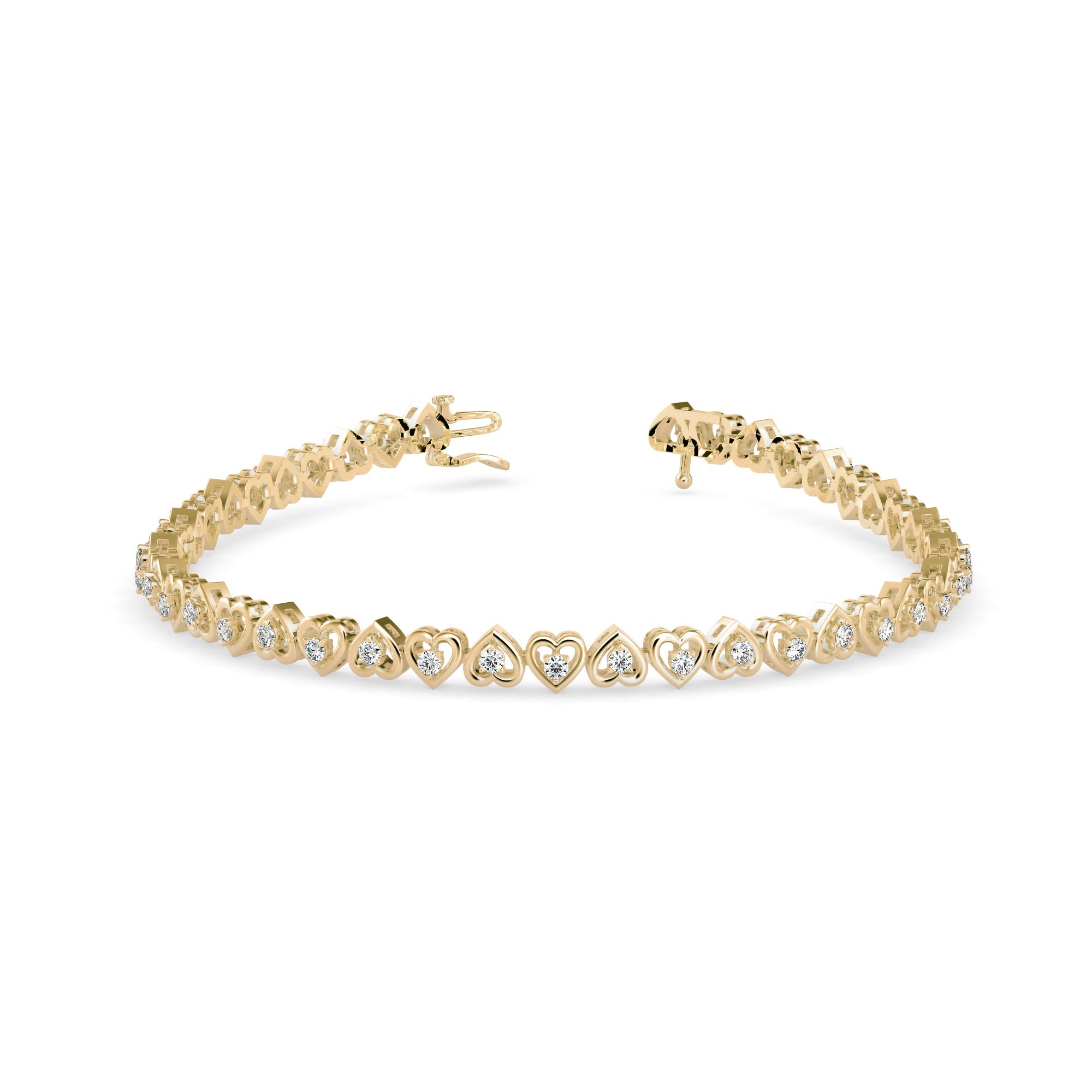 Graceful Heart Link Diamond Bracelet