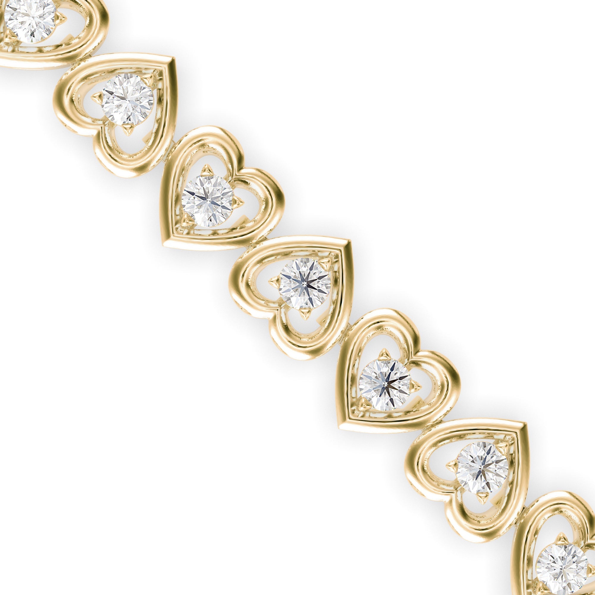 Graceful Heart Link Diamond Bracelet