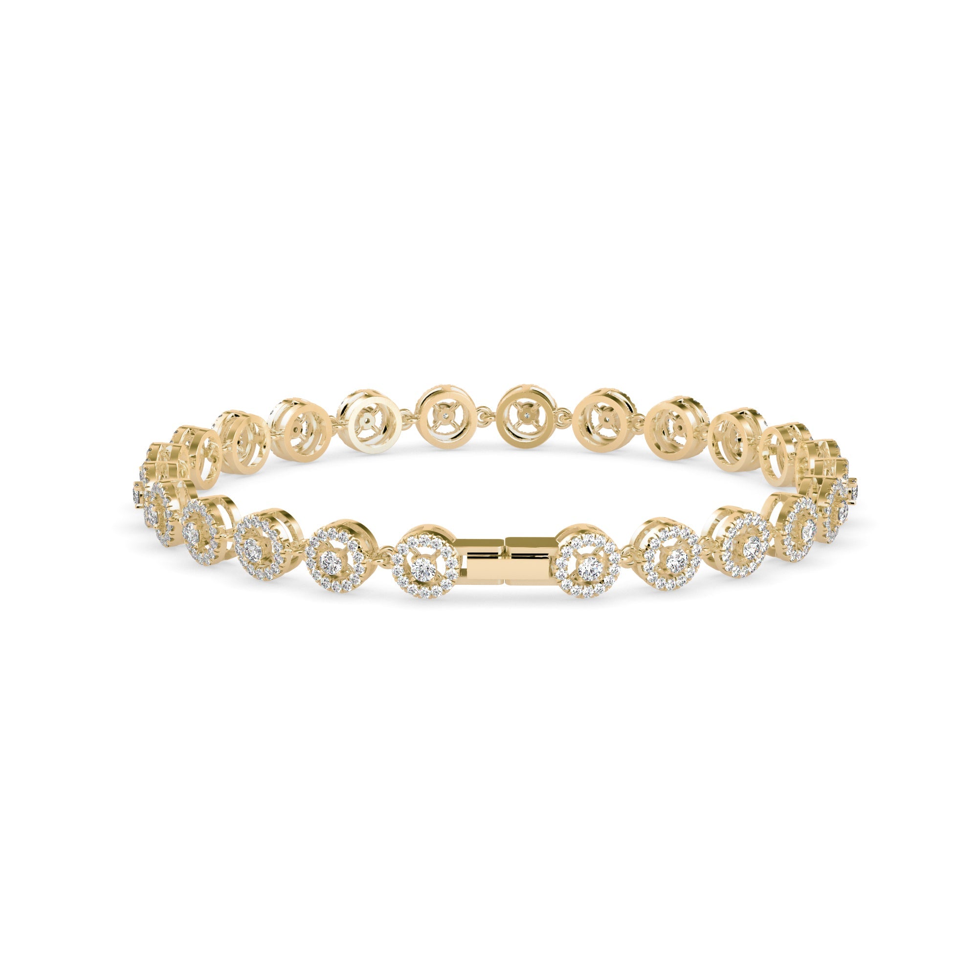 Radiant Halo Diamond Bracelet