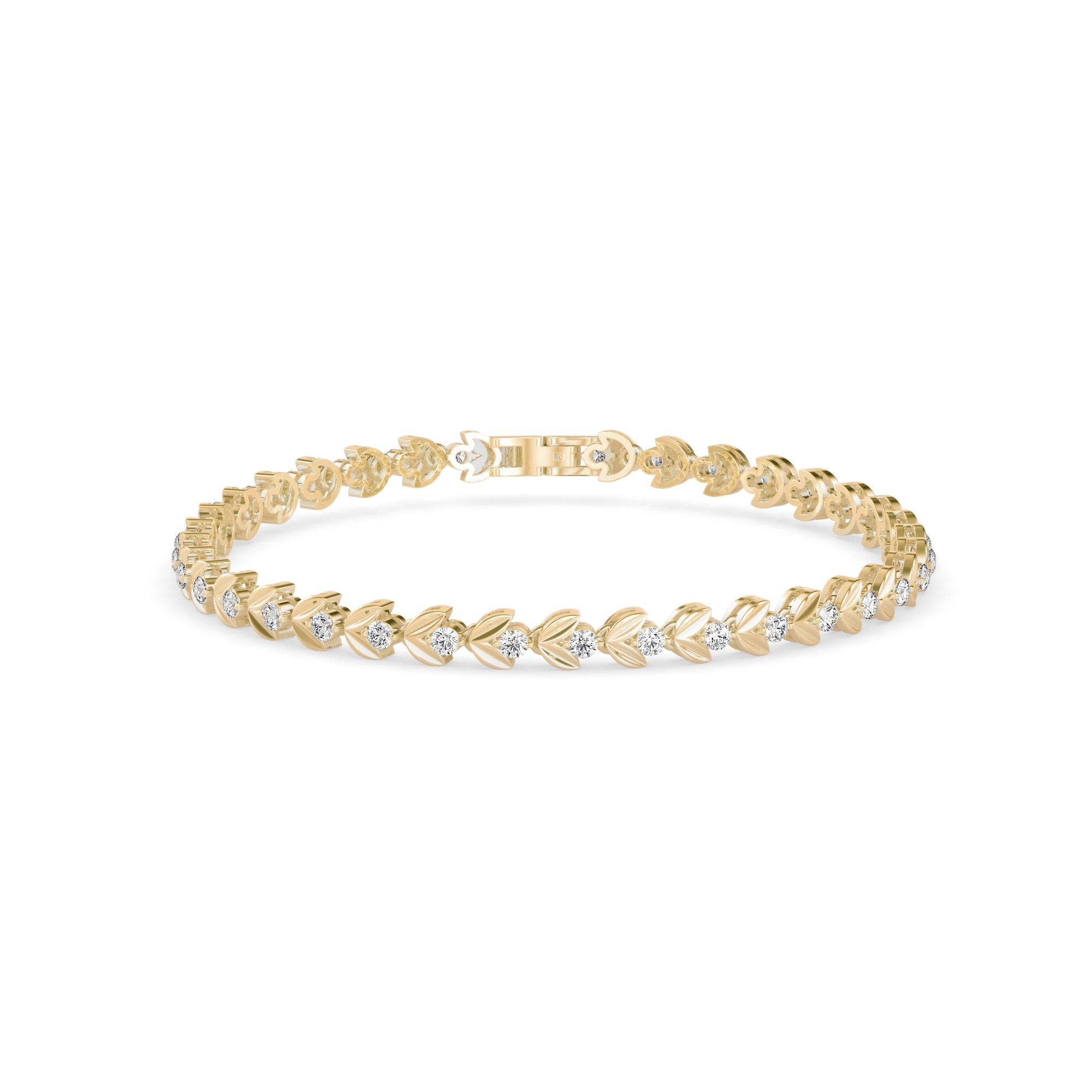 Stylish diamond bracelet with 1.61 ct round lab-grown diamonds in 11.14 gm of 18kt gold. Ethical jewellery for the modern, sophisticated woman.