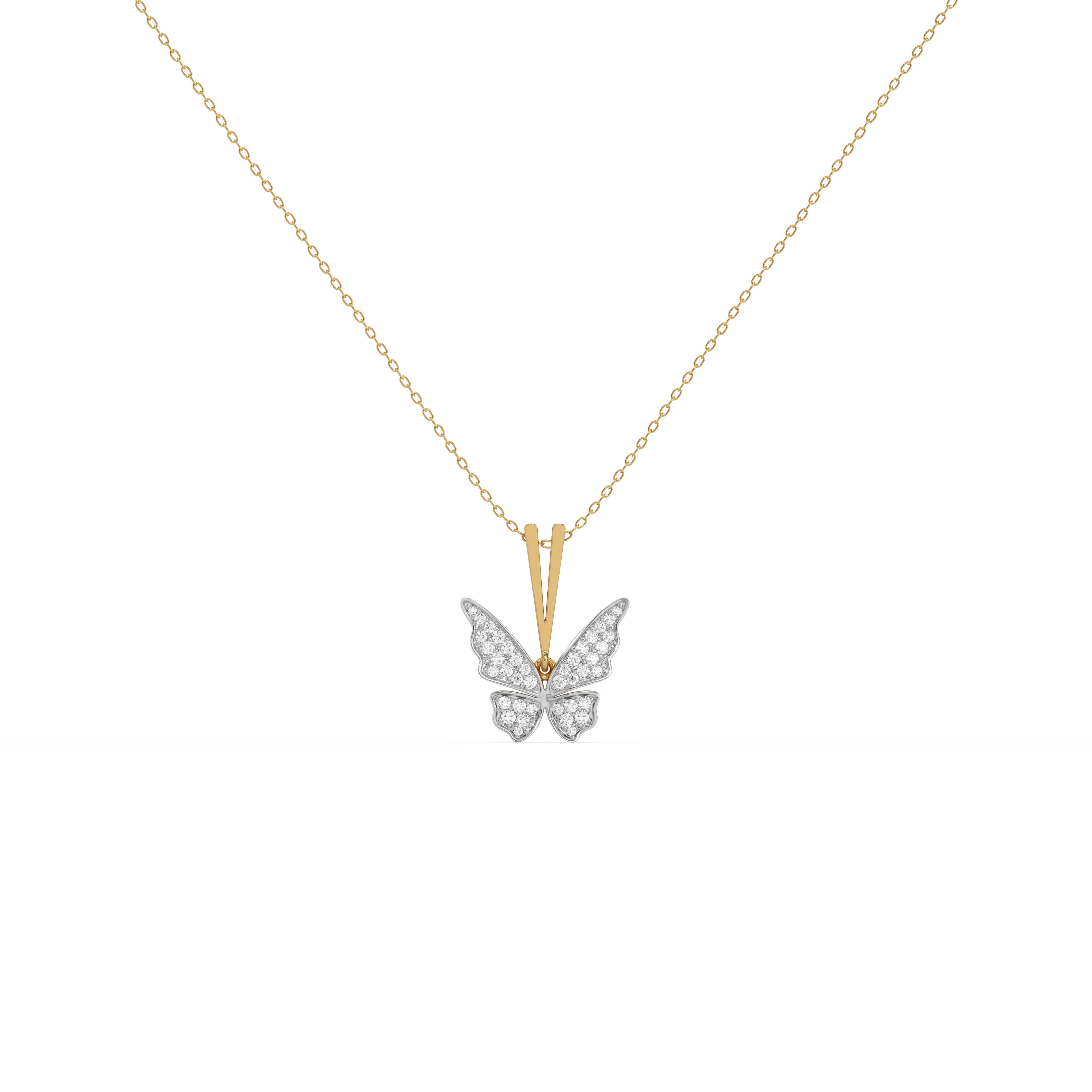 Winged Whimsy Pendant - Lab Grown Diamond Necklace
