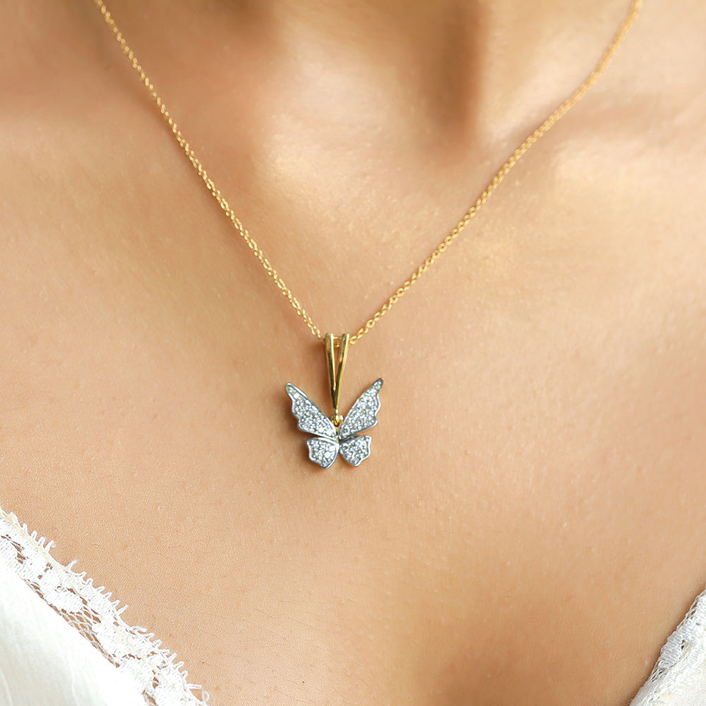 Winged Whimsy Pendant - Lab Grown Diamond Necklace