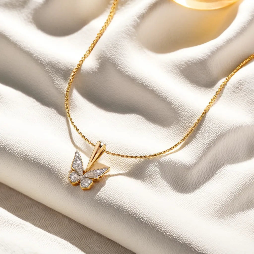 Winged Whimsy Pendant - Lab Grown Diamond Necklace